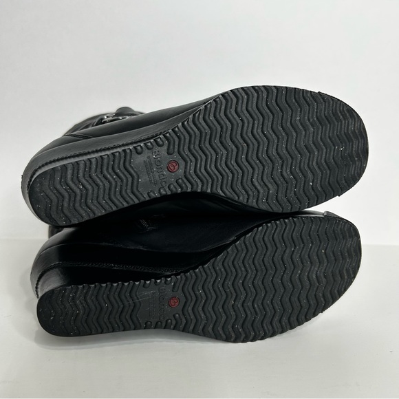 Blondo Puffer Leather Wedge Boots Waterproof Quilted Down Filled Nylon Black 7 - Picture 15 of 16